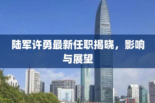 陸軍許勇最新任職揭曉，影響與展望