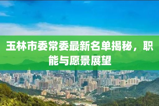 玉林市委常委最新名單揭秘，職能與愿景展望