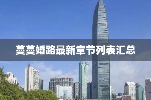 蔓蔓婚路最新章節(jié)列表匯總