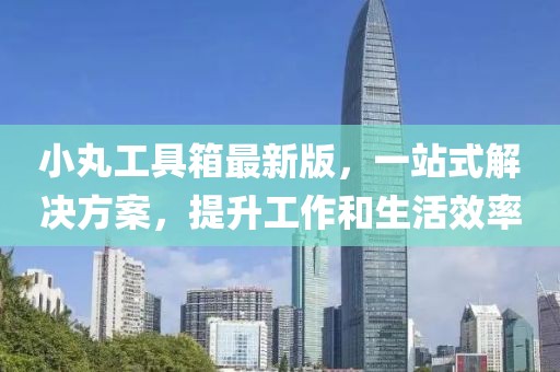 小丸工具箱最新版，一站式解決方案，提升工作和生活效率