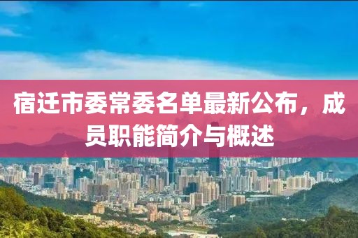 宿遷市委常委名單最新公布，成員職能簡介與概述
