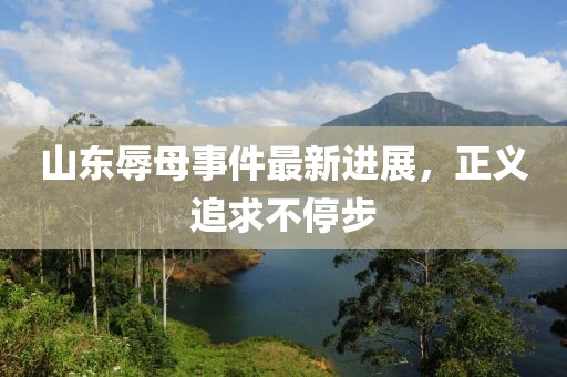 山東辱母事件最新進展，正義追求不停步