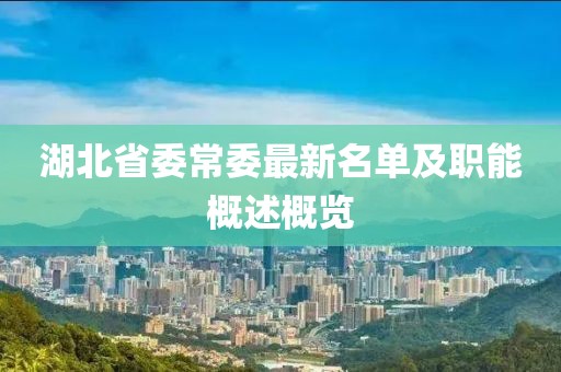 湖北省委常委最新名單及職能概述概覽