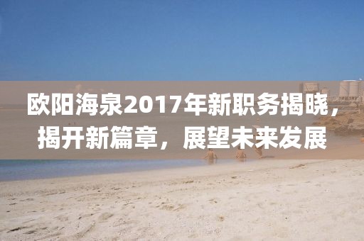 歐陽海泉2017年新職務(wù)揭曉，揭開新篇章，展望未來發(fā)展