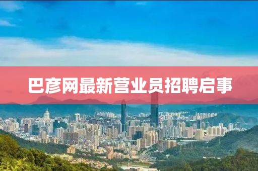 巴彥網(wǎng)最新營(yíng)業(yè)員招聘啟事