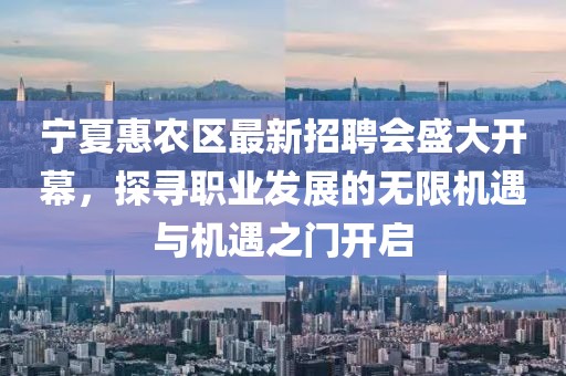 寧夏惠農(nóng)區(qū)最新招聘會(huì)盛大開幕，探尋職業(yè)發(fā)展的無限機(jī)遇與機(jī)遇之門開啟