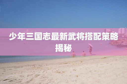 少年三國志最新武將搭配策略揭秘