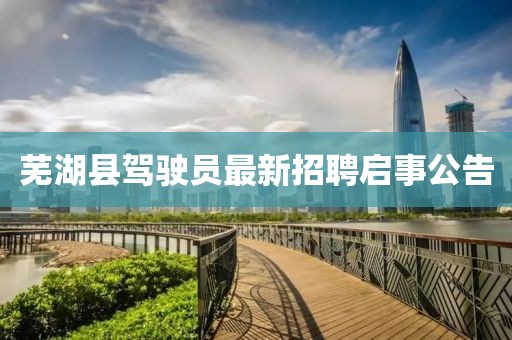 蕪湖縣駕駛員最新招聘啟事公告