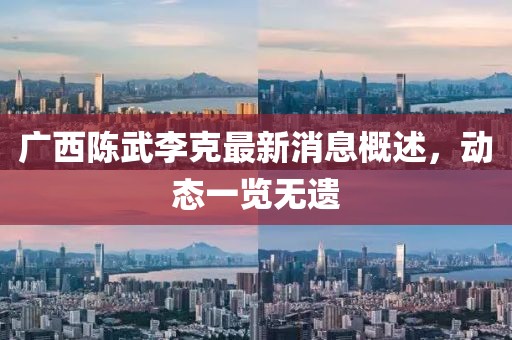 廣西陳武李克最新消息概述，動態(tài)一覽無遺
