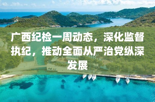 廣西紀檢一周動態(tài)，深化監(jiān)督執(zhí)紀，推動全面從嚴治黨縱深發(fā)展