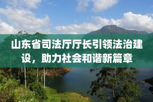 山東省司法廳廳長引領(lǐng)法治建設(shè)，助力社會和諧新篇章