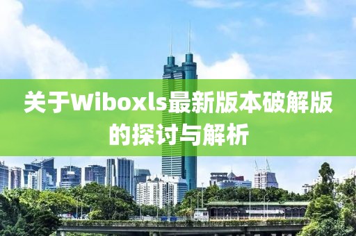 關于Wiboxls最新版本破解版的探討與解析