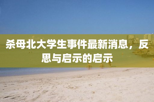 殺母北大學(xué)生事件最新消息，反思與啟示的啟示