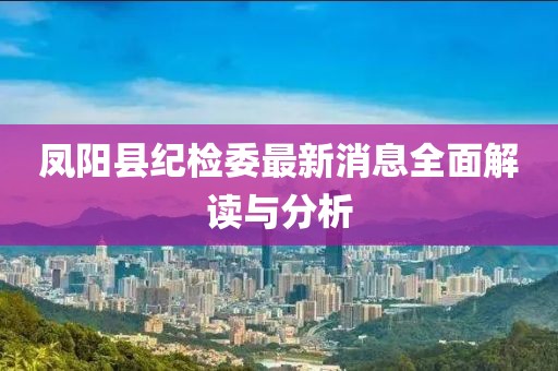 鳳陽縣紀(jì)檢委最新消息全面解讀與分析