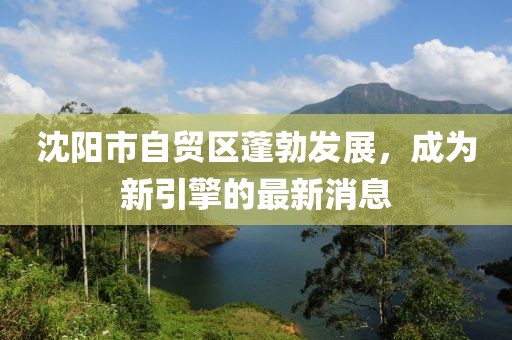 沈陽市自貿(mào)區(qū)蓬勃發(fā)展，成為新引擎的最新消息