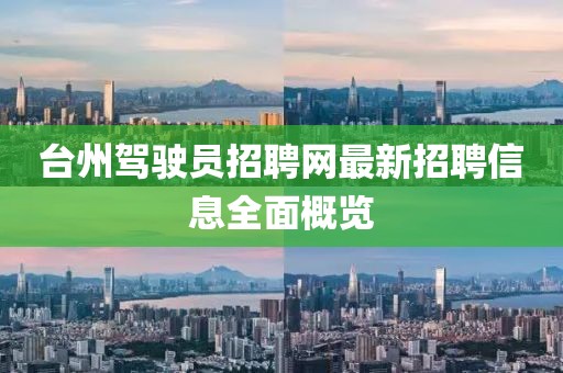臺州駕駛員招聘網(wǎng)最新招聘信息全面概覽