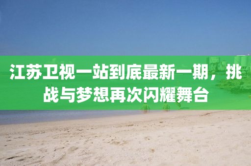 江蘇衛(wèi)視一站到底最新一期，挑戰(zhàn)與夢(mèng)想再次閃耀舞臺(tái)