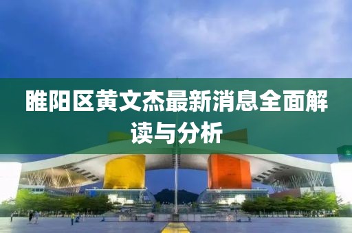 睢陽(yáng)區(qū)黃文杰最新消息全面解讀與分析