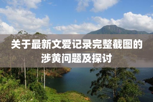 關(guān)于最新文愛記錄完整截圖的涉黃問題及探討