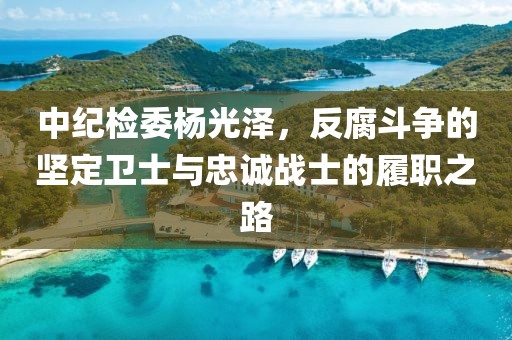 中紀(jì)檢委楊光澤，反腐斗爭的堅(jiān)定衛(wèi)士與忠誠戰(zhàn)士的履職之路