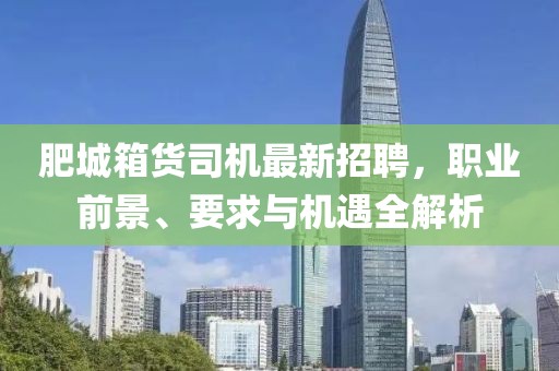 肥城箱貨司機最新招聘，職業(yè)前景、要求與機遇全解析