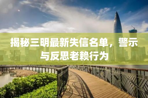揭秘三明最新失信名單，警示與反思老賴行為
