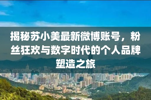 揭秘蘇小美最新微博賬號，粉絲狂歡與數字時代的個人品牌塑造之旅