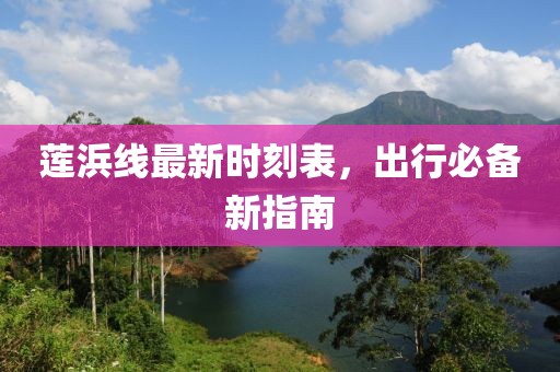蓮浜線最新時刻表，出行必備新指南