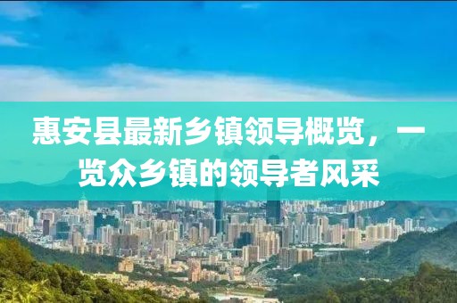 惠安縣最新鄉(xiāng)鎮(zhèn)領(lǐng)導(dǎo)概覽，一覽眾鄉(xiāng)鎮(zhèn)的領(lǐng)導(dǎo)者風(fēng)采