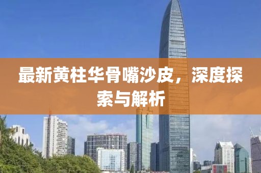 最新黃柱華骨嘴沙皮，深度探索與解析