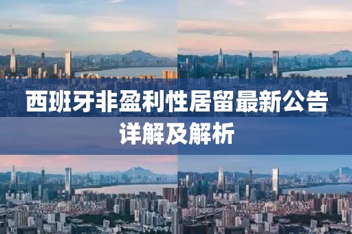 西班牙非盈利性居留最新公告詳解及解析