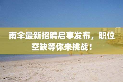 南傘最新招聘啟事發(fā)布，職位空缺等你來挑戰(zhàn)！